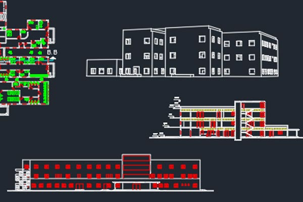 دانلود اتوکد طراحی بیمارستان 3 به صورت رایگان - فروشگاه ایرانیان شهرساز